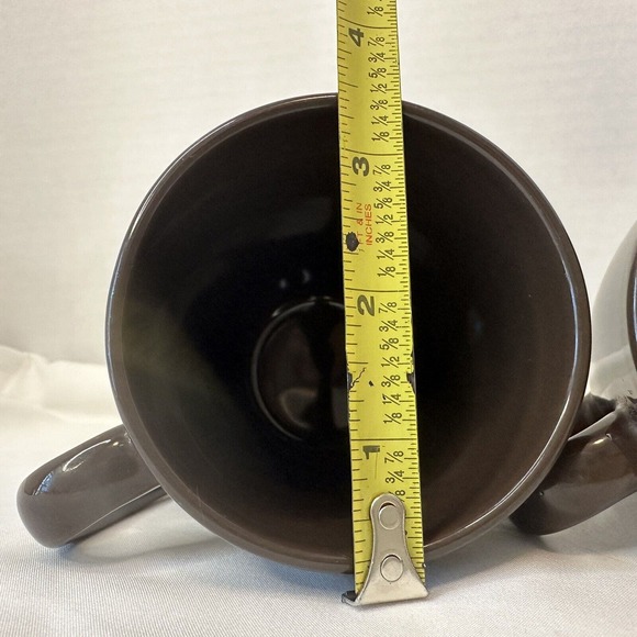 CORELLE Coordinate Stoneware Deep Brown coffee Mugs set of 2 CLEAN/VINTAGE - Picture 10 of 11